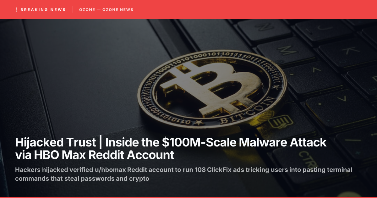 100M-Scale Malware Attack via HBO Max Reddit Account