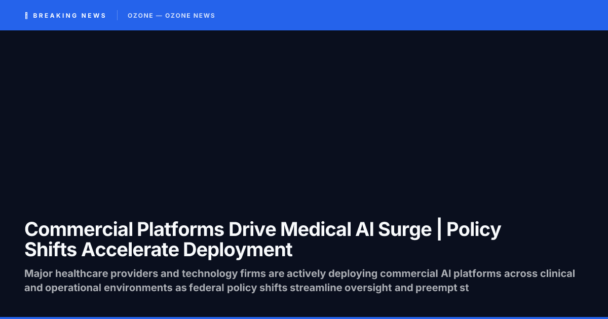 Commercial Platforms Drive Medical AI Surge | Policy Shifts Accelerate Deployment