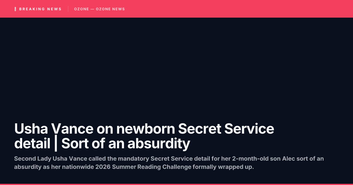 Usha Vance on newborn Secret Service detail | Sort of an absurdity